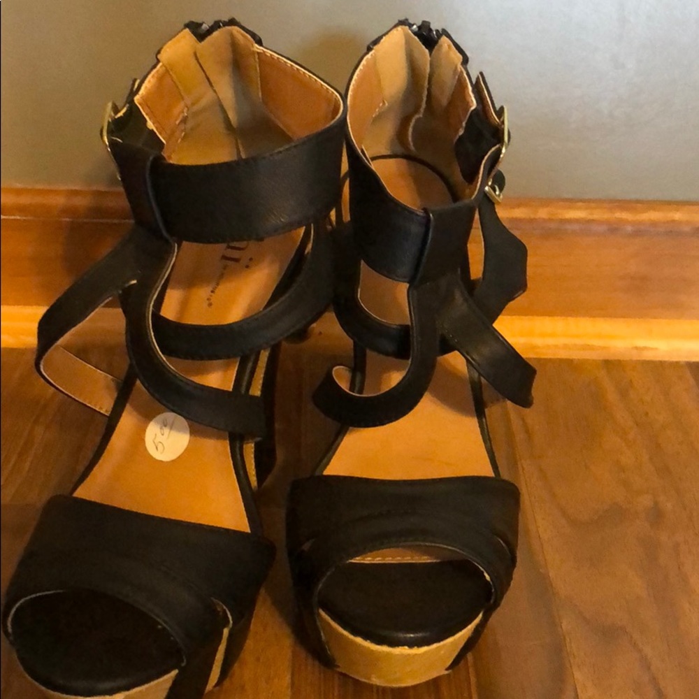Strappy wedges